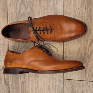 ALLEN EDMONDS x UT Texas Longhorns Logo‎ Tan Leather Sz 9 D Mens Dress Shoes
